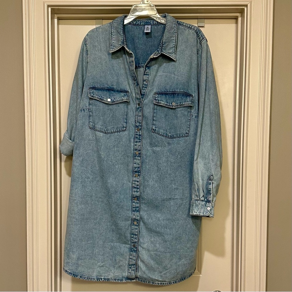 H&M denim shirt dress